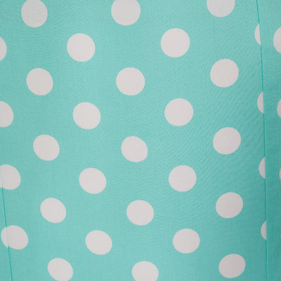 Georgette Wiggle Dress Celeste Blue & Burgundy Red Polka Dots