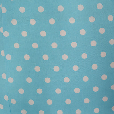 Georgette Vintage Inspired Wiggle Dress in Light Blue with Burgundy & White Polka Dots