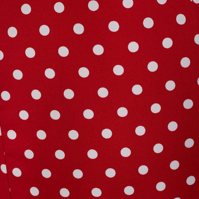 Georgette Vintage Inspired Wiggle Dress Red & White Polka Dots