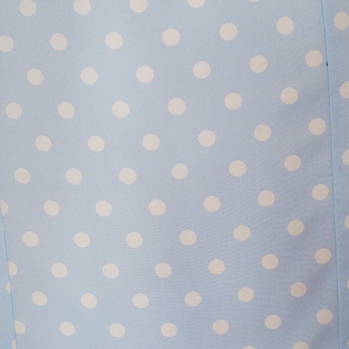 Georgette Tight Wiggle Dress Sky Blue & Burgundy Red Polka Dot