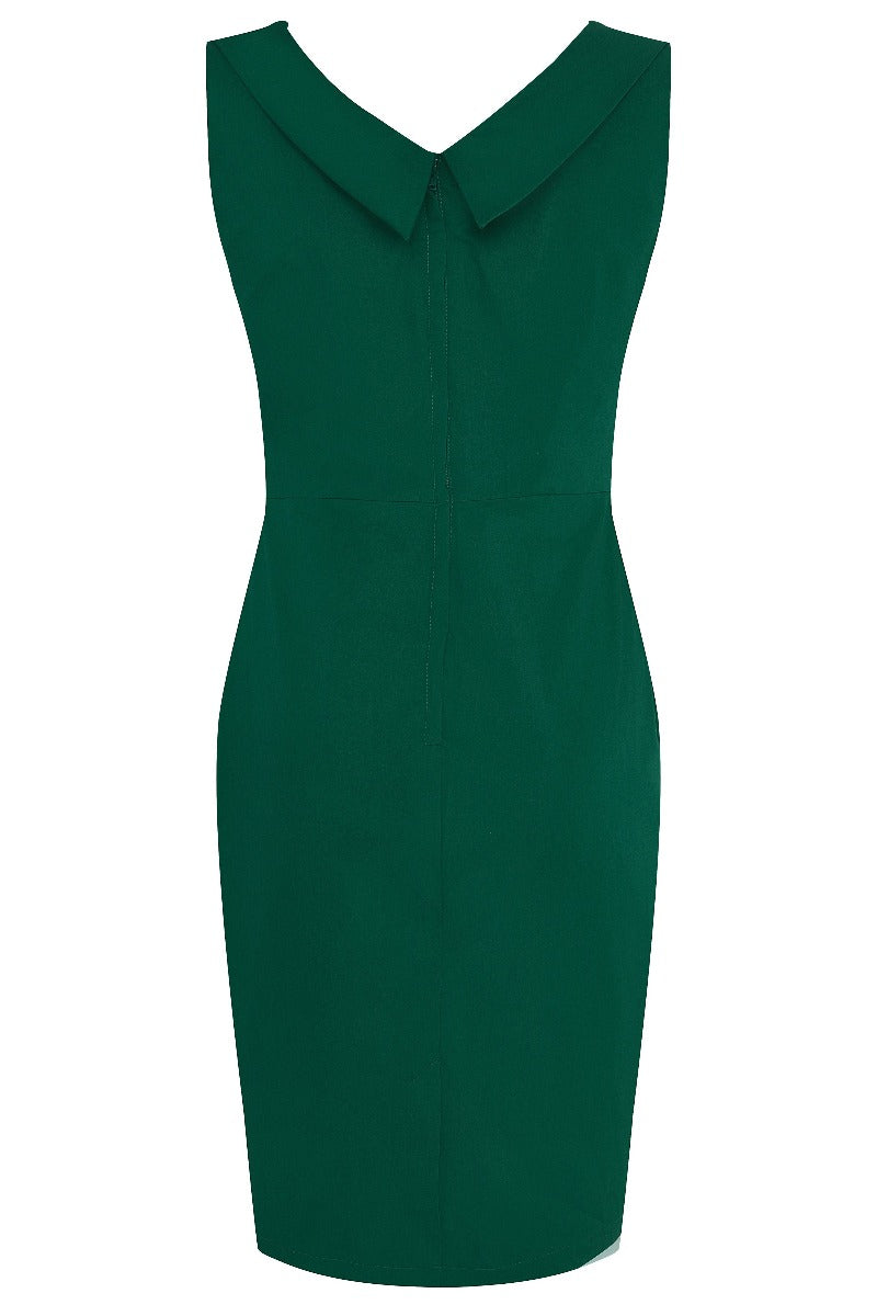 Wiggle Dress Green Skirt with Black Bust/White Polka Dots
