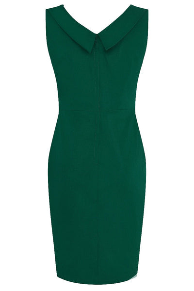 Wiggle Dress Green Skirt with Black Bust/White Polka Dots
