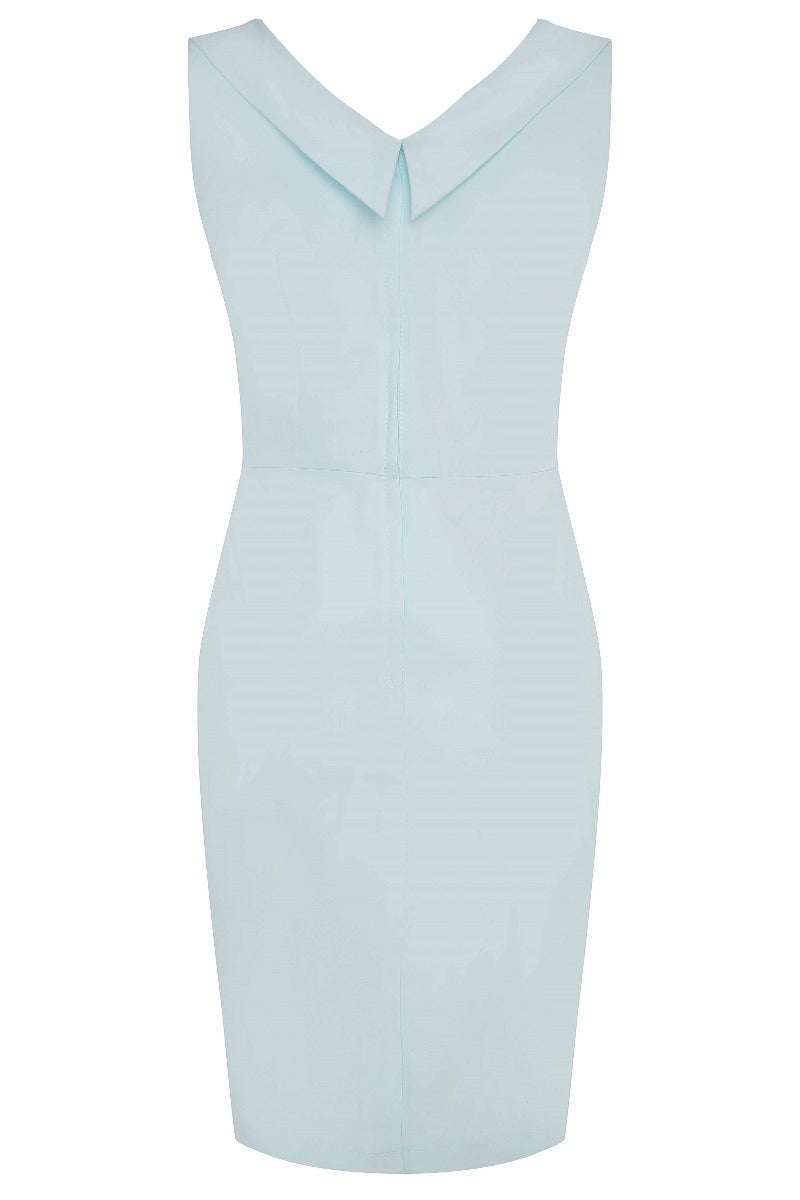 Wiggle Dress Pale Blue & Pink Polka Dots