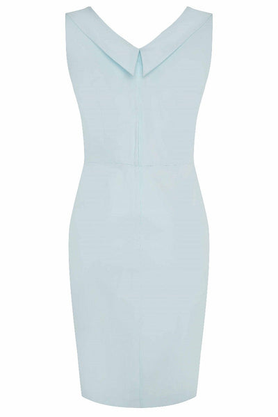Wiggle Dress Pale Blue & Pink Polka Dots