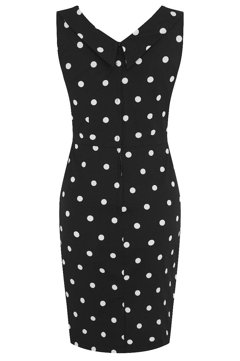 Georgette Wiggle Dress Red Bust Skirt Black-white Polka Dots