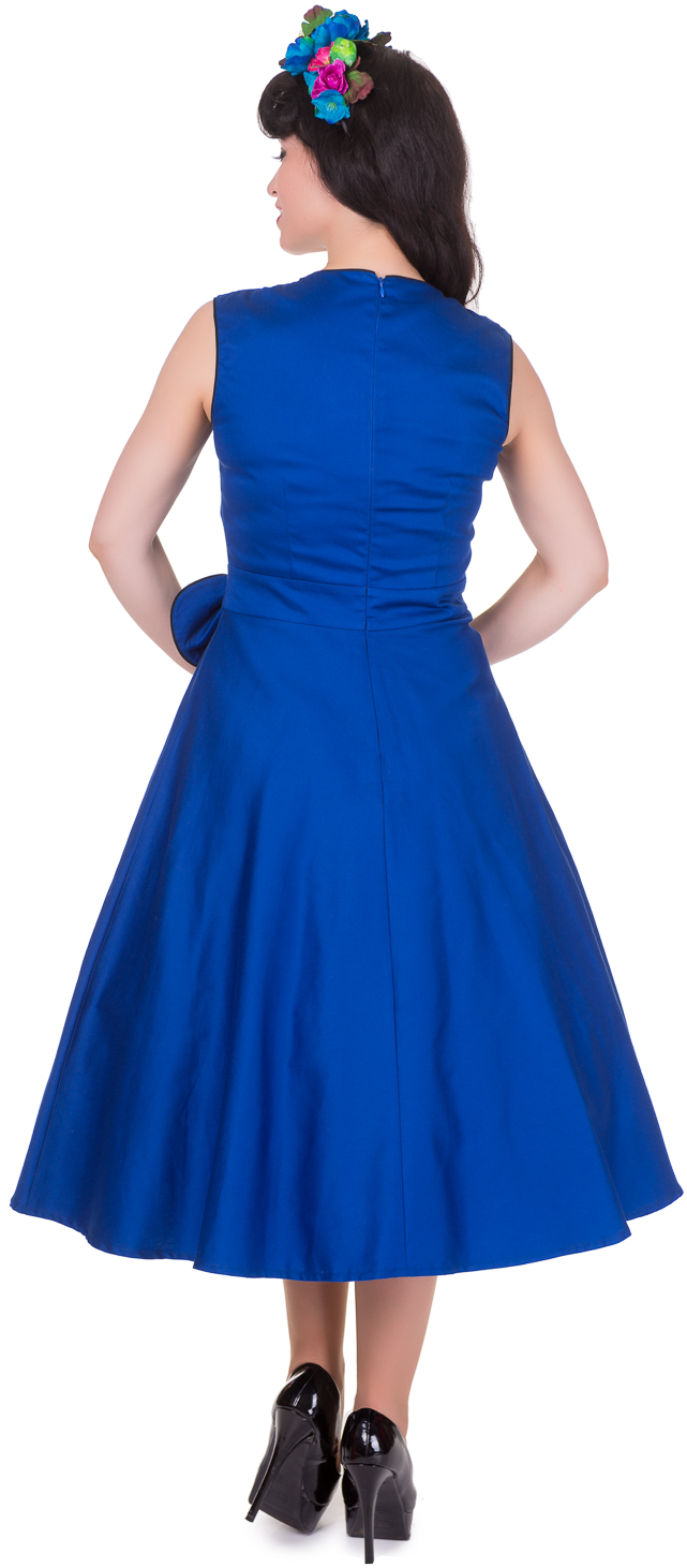 Harriet Vintage 50s Inspired Swing Dress in Blue-Black