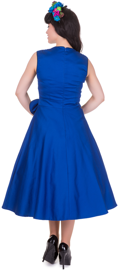 Harriet Vintage 50s Inspired Swing Dress in Blue-Black