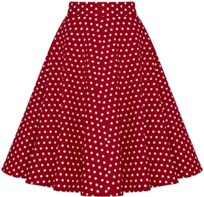 Shirley High Waist Full Circle Polka Dot Skirt in Red