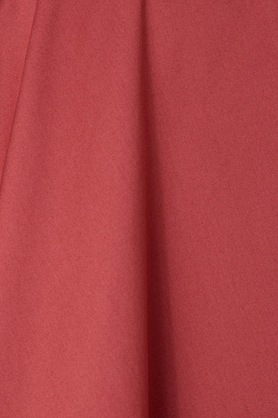 Shirley High Waist Full Circle Plain Skirt in Burnt Orange Chili