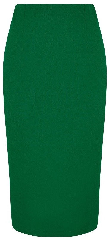 Falda Chic Pencil Plain Skirt in Green