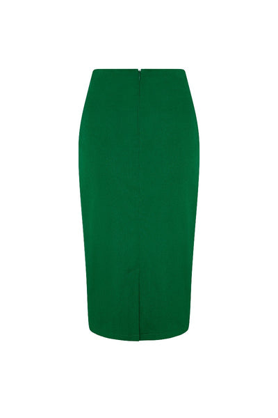 Falda Chic Pencil Plain Skirt in Green