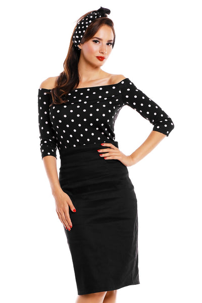 Polka Dot Top in Black/White