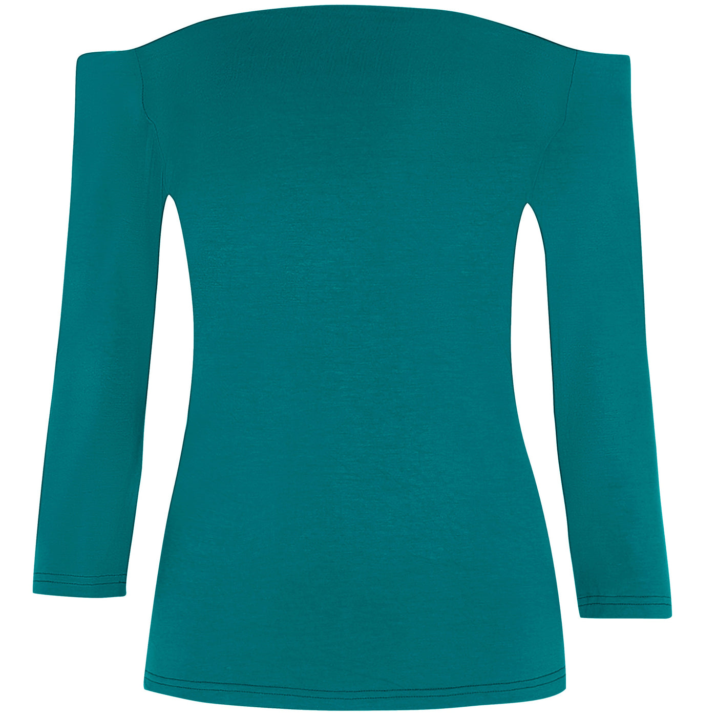 Gloria Off Shoulder Retro Stretchy Top - Turquoise