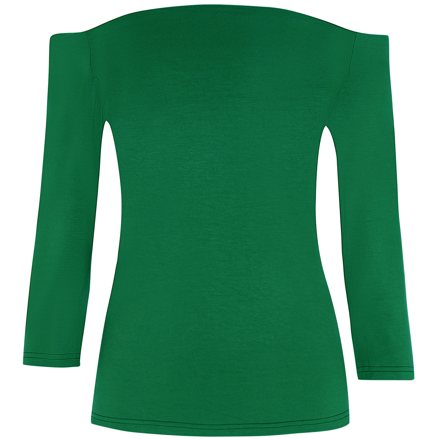 Gloria Off Shoulder Retro Stretchy Top - Green