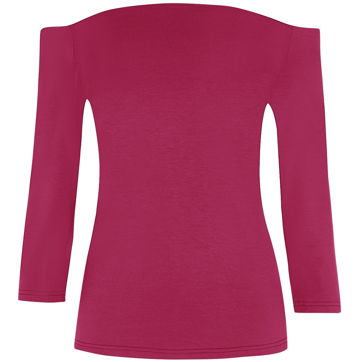Gloria Off Shoulder Retro Stretchy Top - Hot Pink