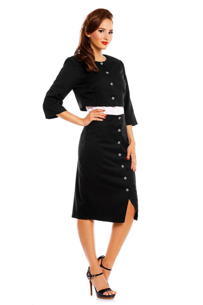 Alice Shrug Button Jacket in Black
