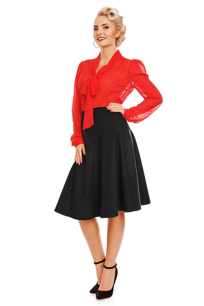 Ella 50's Style Flared Skirt in Black