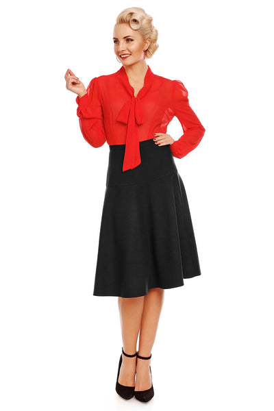 Ella 50's Style Flared Skirt in Black