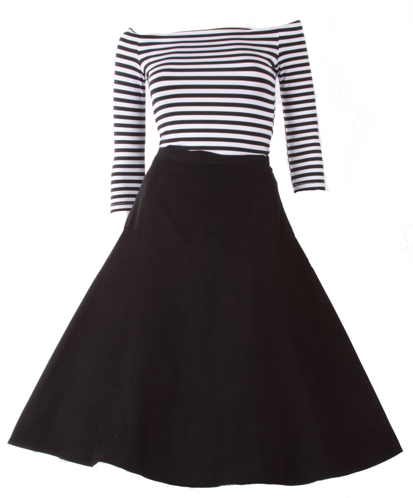 Ella 50's Style Flared Skirt in Black