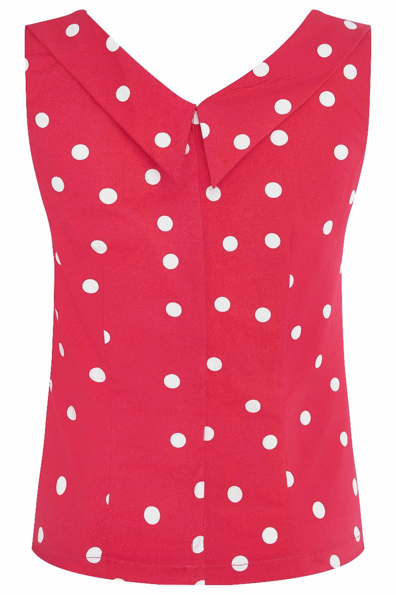 Slim Fit Top White Bust/Black Dots & Pink/White Polka