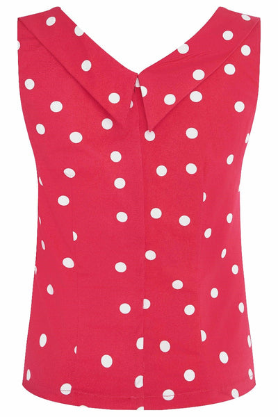 Slim Fit Top White Bust/Black Dots & Pink/White Polka
