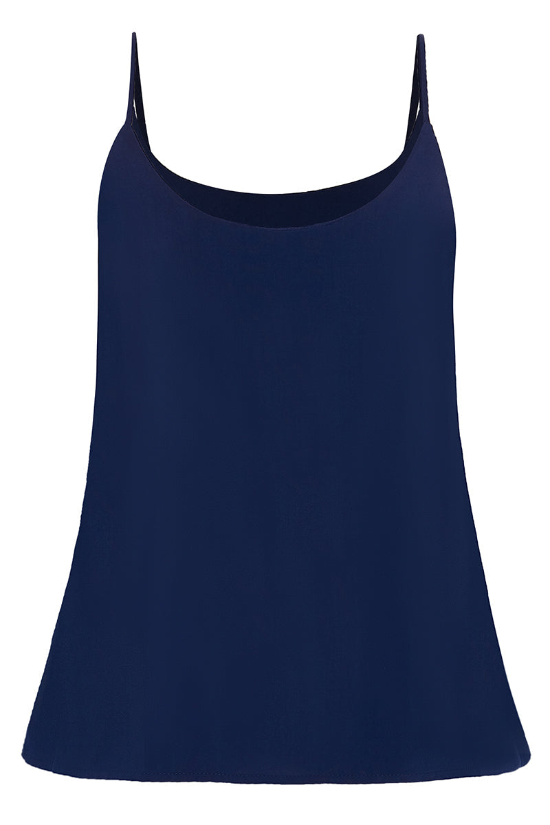 Audrey Strappy Rayon Top in Navy