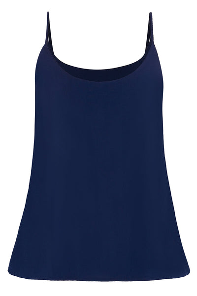 Audrey Strappy Rayon Top in Navy