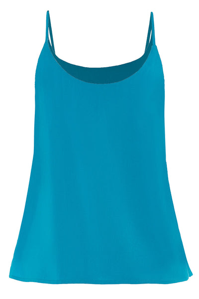 Audrey Strappy Rayon Top in Turquoise