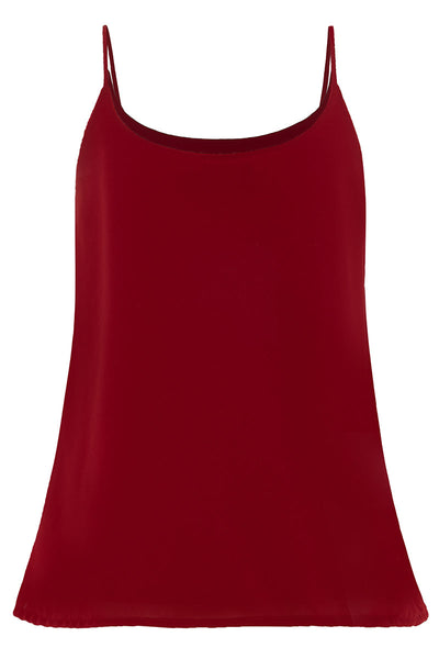 Audrey Strappy Chiffon Top in Burgundy