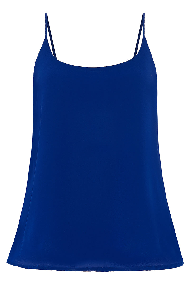 Audrey Strappy Rayon Top in Royal Blue