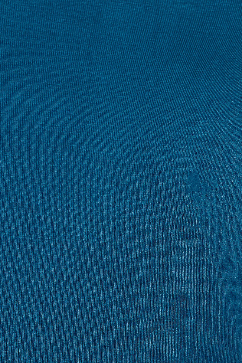 Nicole Retro Double Tie Keyhole Top in Peacock Blue