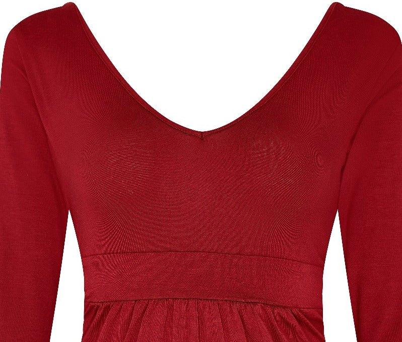 Sharon Retro Twist Back Top in Burgundy Red