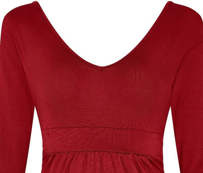 Sharon Retro Twist Back Top in Burgundy Red