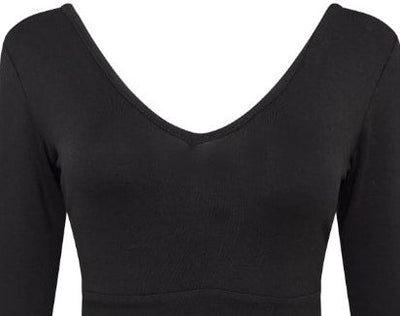 Sharon Retro Twist Back Top in Black