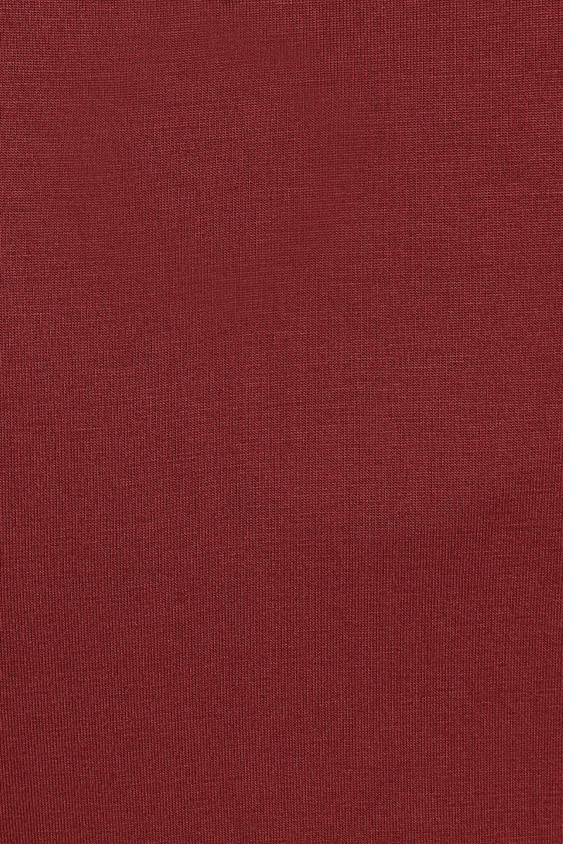 Retro Long Sleeved Wrap-Around Top in Burgundy
