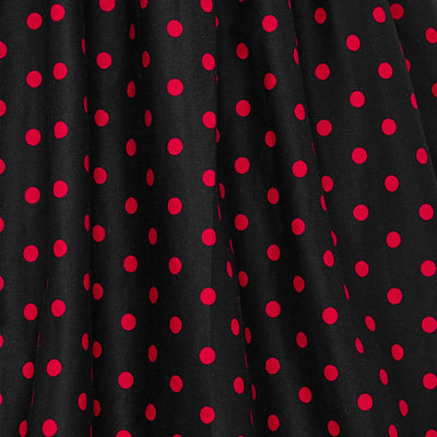 Sophia Rockabilly Halter Neck Swing Dress in Black-Red Polka Dot