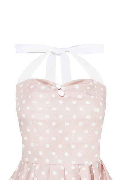 Sophia Rockabilly Halter Neck Swing Dress in Light Pink