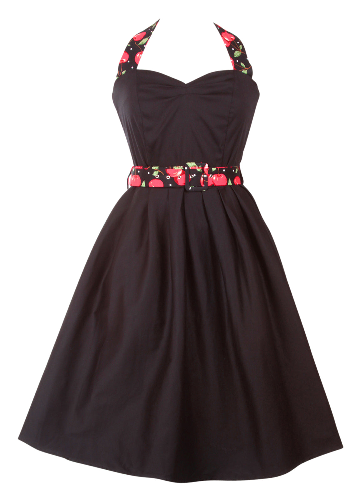 Sophie Rockabilly 1950s Dress in Black-Cherry