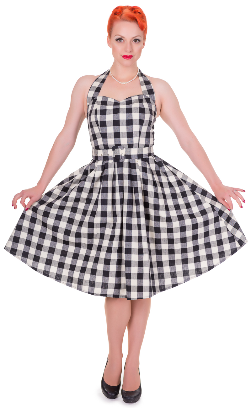 Black Check Tartan Dress Front
