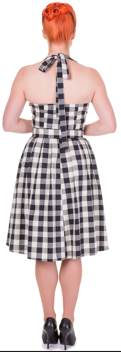 Black Check Tartan Dress Back