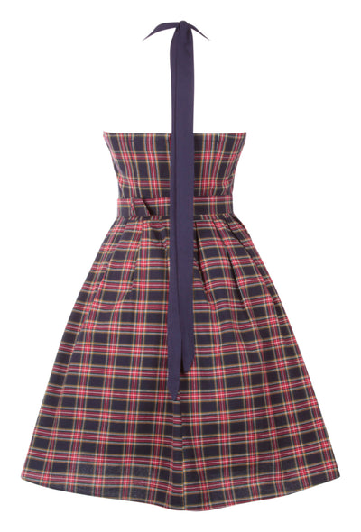 Sophie Rockabilly 1950s Gingham Dress in Navy Blue