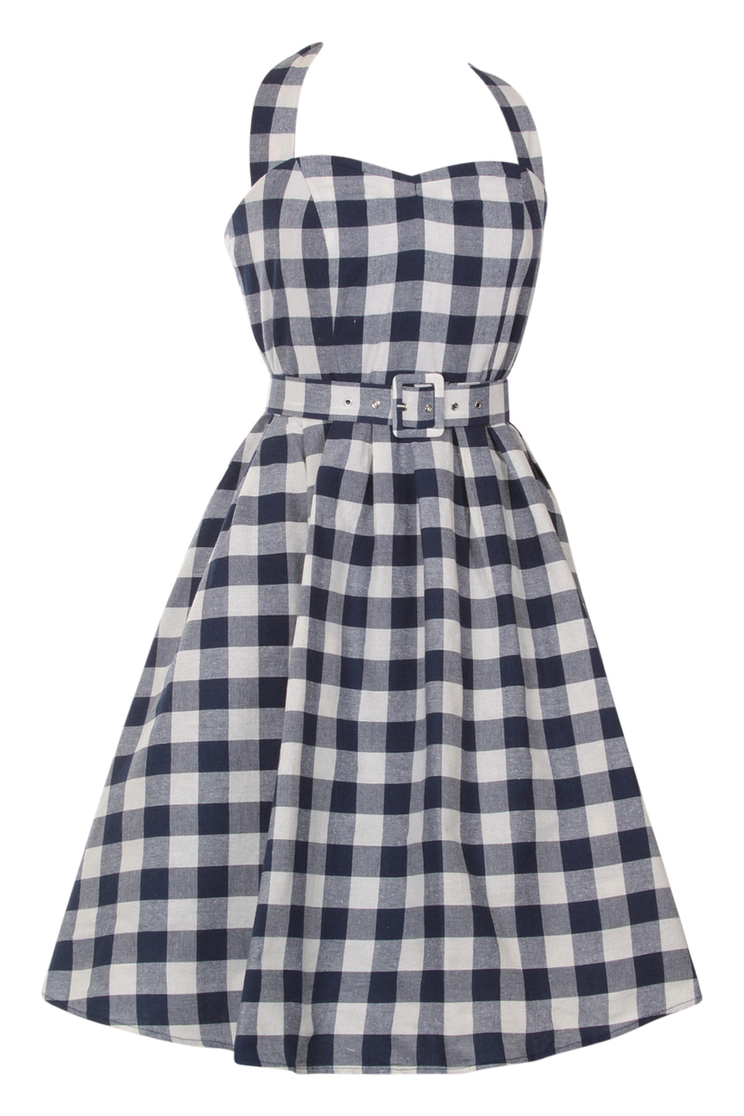 Navy Check Dress on dummy