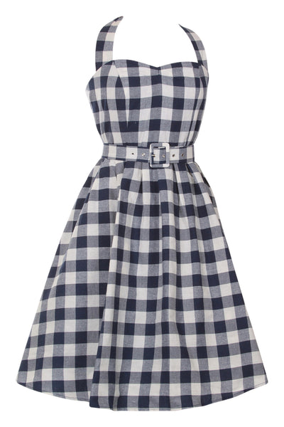 Navy Check Dress on dummy