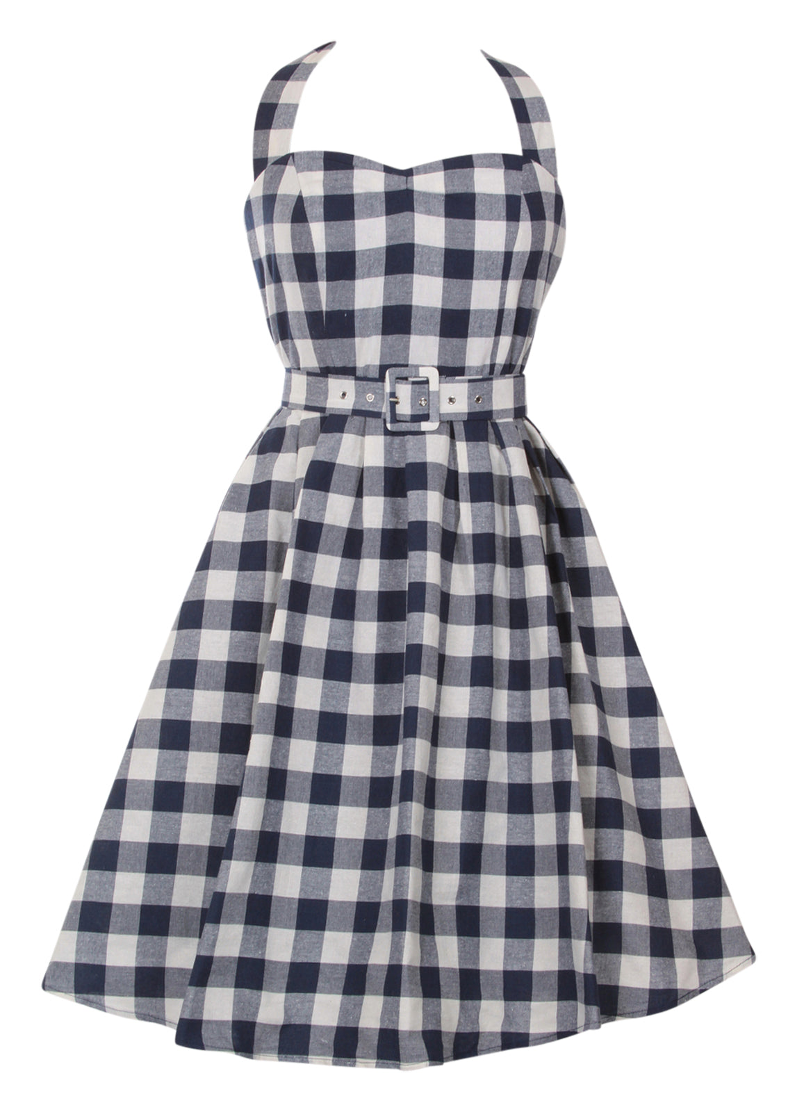 Navy Check Dress on dummy