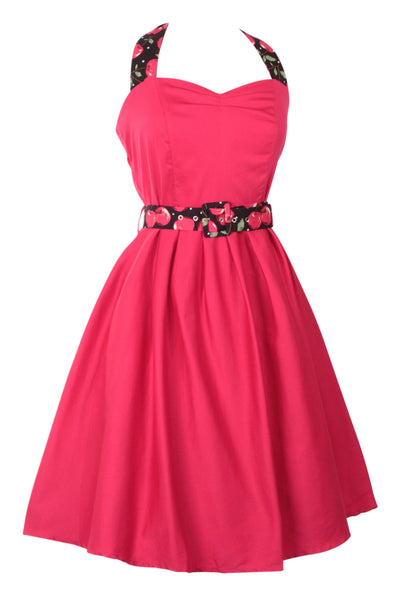 Sophie Two Toned Rockabilly 1950s Dress in Red-Cherry