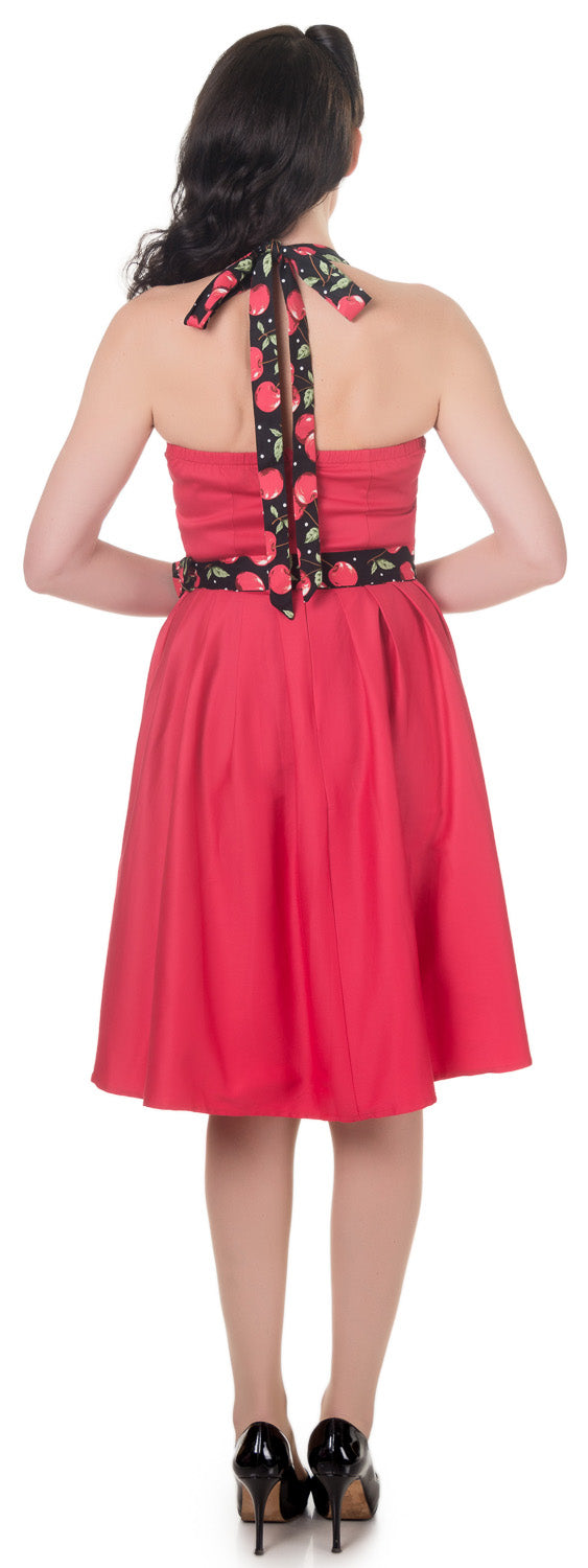 Sophie Two Toned Rockabilly 1950s Dress in Red-Cherry