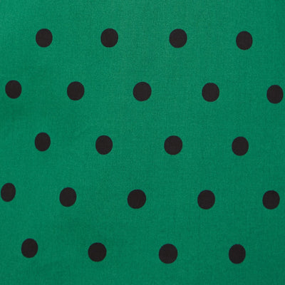 Laura 1950s Deep V Cleavage Polka Dot Dress in Green/Black