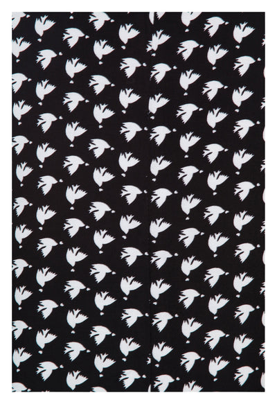 Mary Casual Vintage Inspired Day Dress in Black Birds