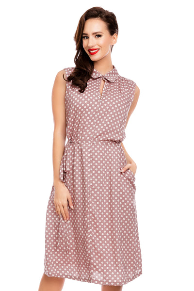 Mary Casual Vintage Inspired Day Dress in Pink