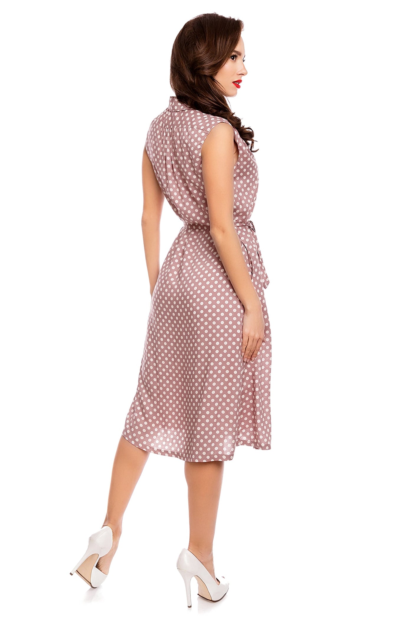 Mary Casual Vintage Inspired Day Dress in Pink